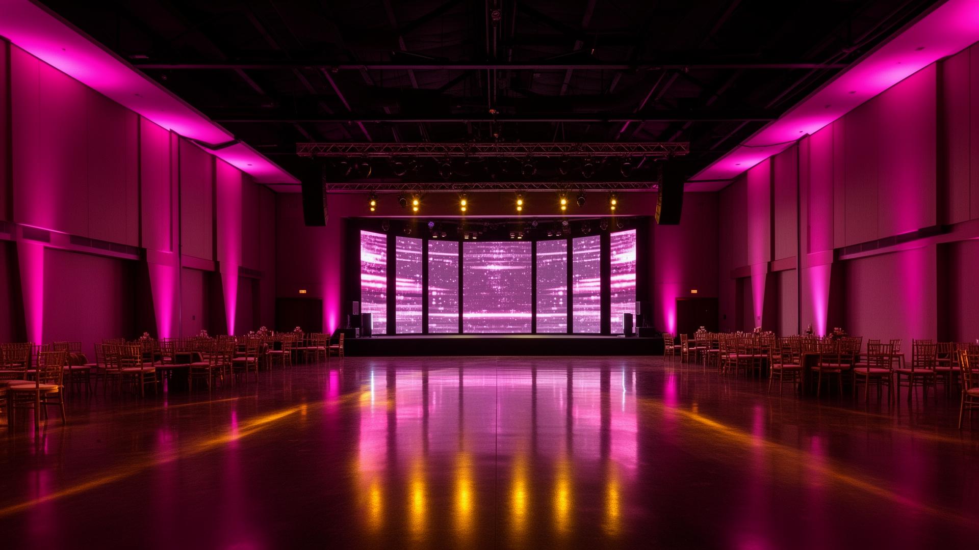 Empty venue with stage